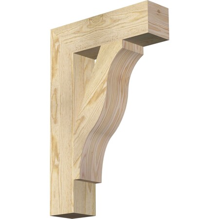 Ekena Millwork Funston Block Rough Sawn Bracket, Douglas Fir, 4"W x 16"D x 24"H BKT04X16X24FST05RDF